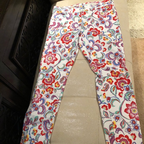 Anthropology Floral Denim Jeans - Picture 3 of 3